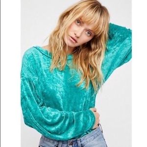 NWT Free People Velvet Top-Size XS